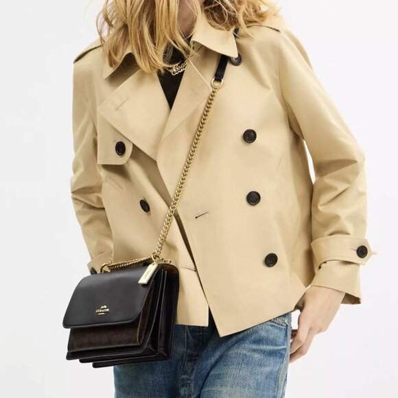 Klare Crossbody Bag In Signature Canvas - Gold/Walnut/Black - Picture 3 of 4